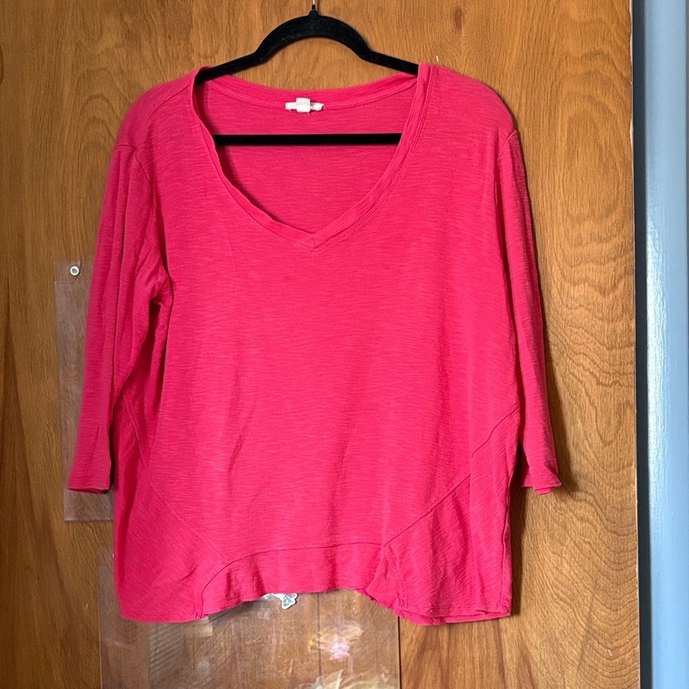 Nic+Zoe Women's Pink V-Neck Top
